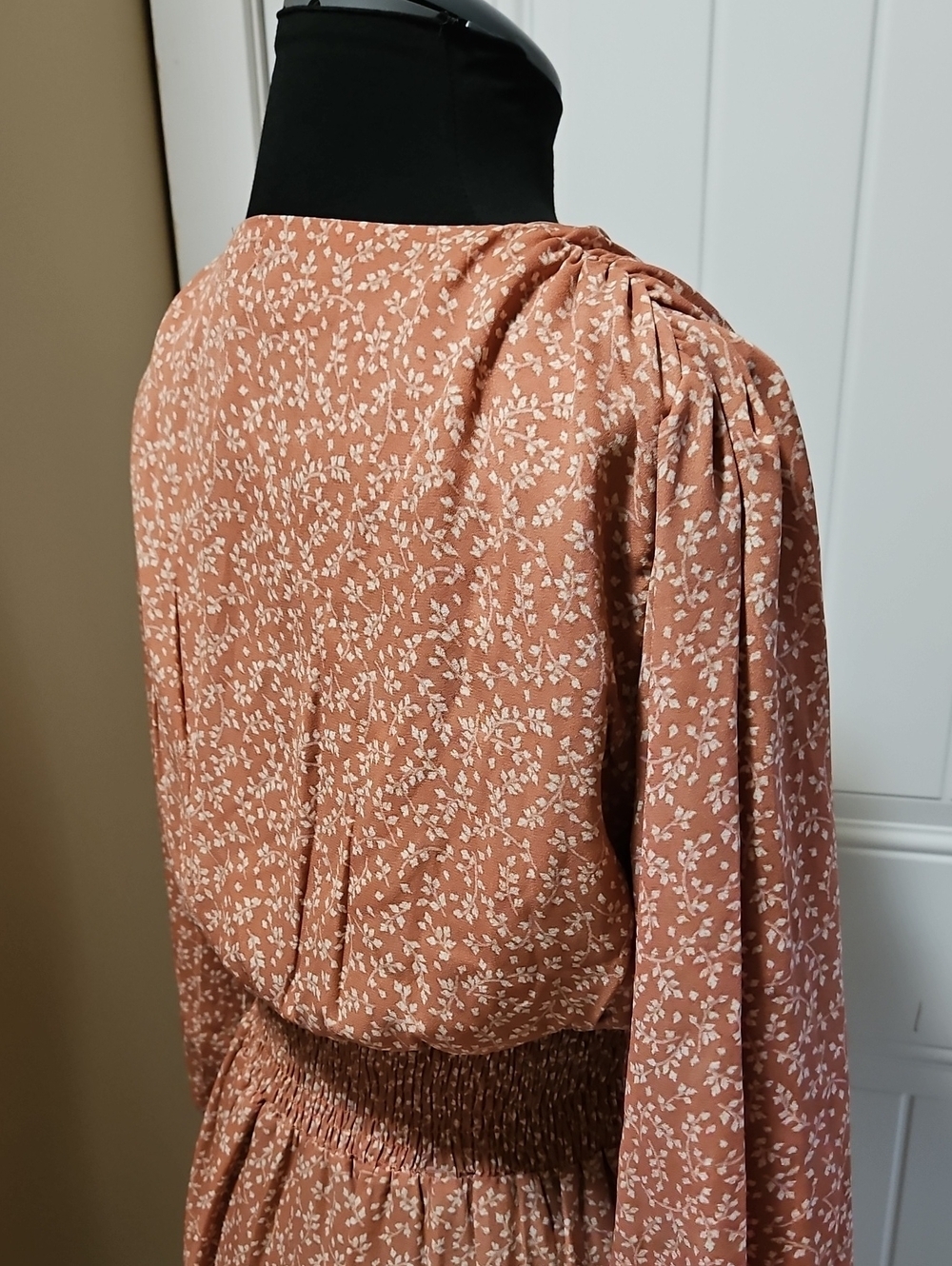 Miley+Molly Smocked Ruffled Hem Boho Chic Cottagecore Dress S - Picture 4 of 15